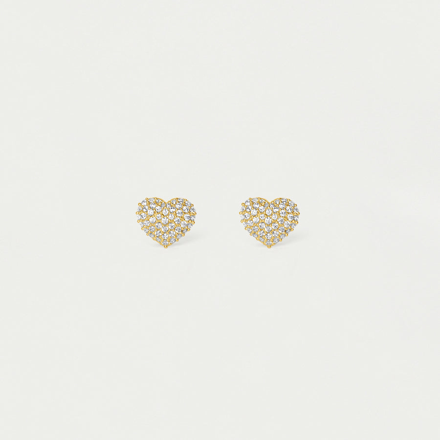 Petit Pavé Heart Studs