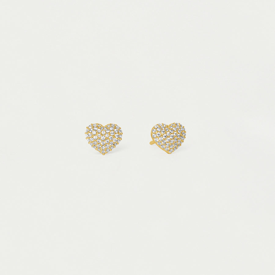 Petit Pavé Heart Studs