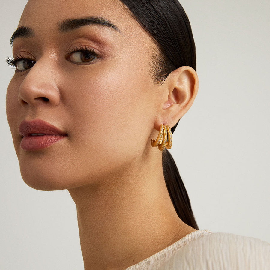 Dauphine Pavé Hoop Earrings