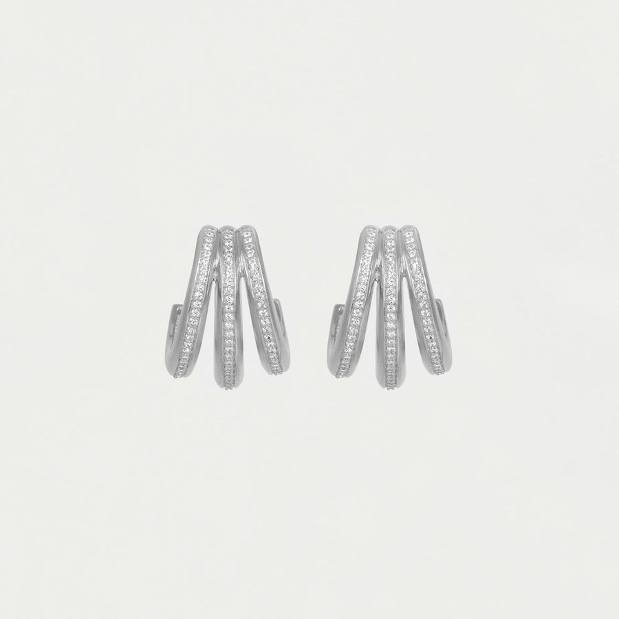 Dauphine Pavé Hoop Earrings