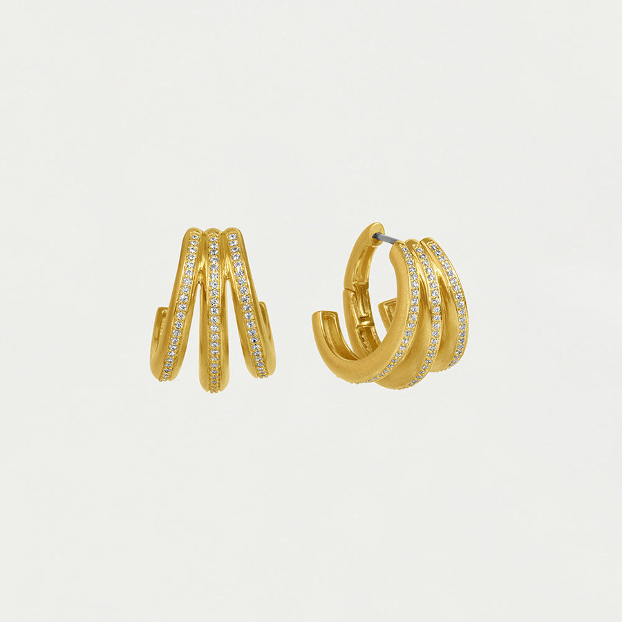 Dauphine Pavé Hoop Earrings