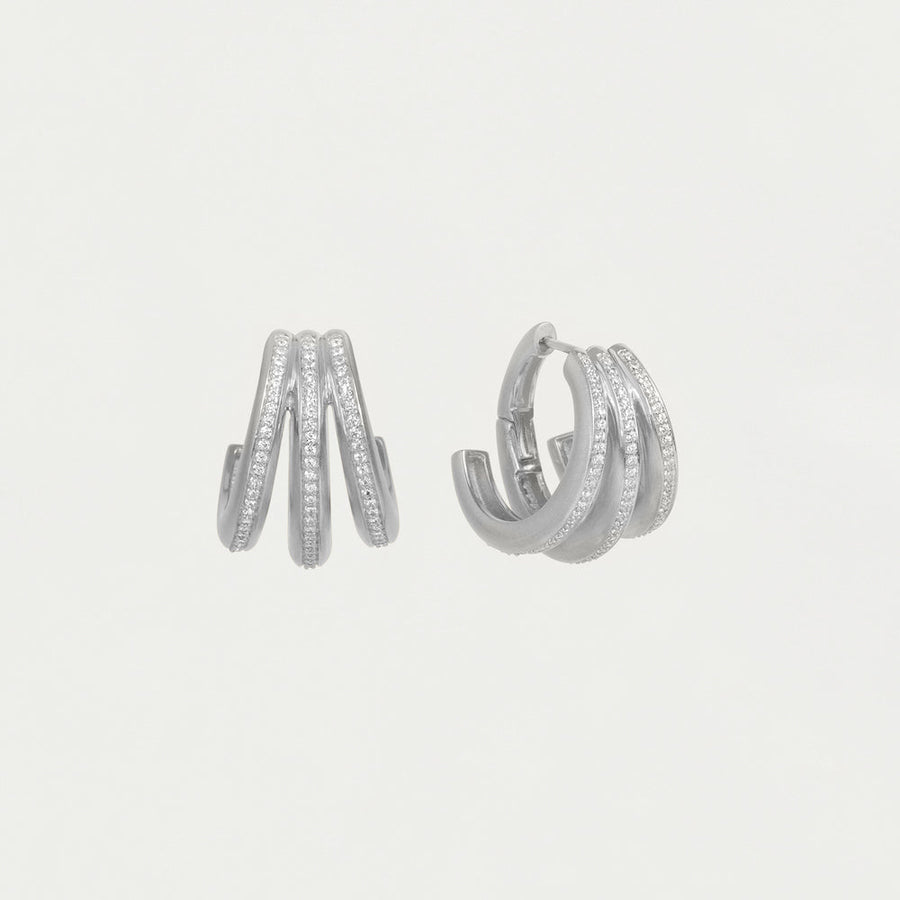 Dauphine Pavé Hoop Earrings