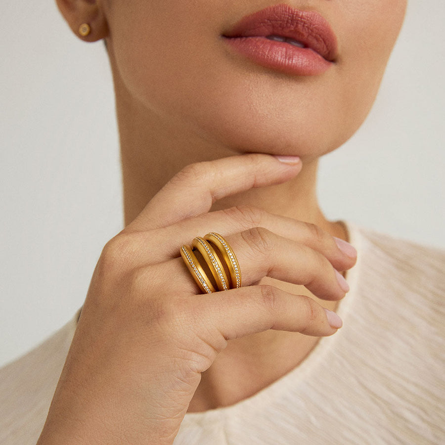 Dauphine Pavé Stacking Ring