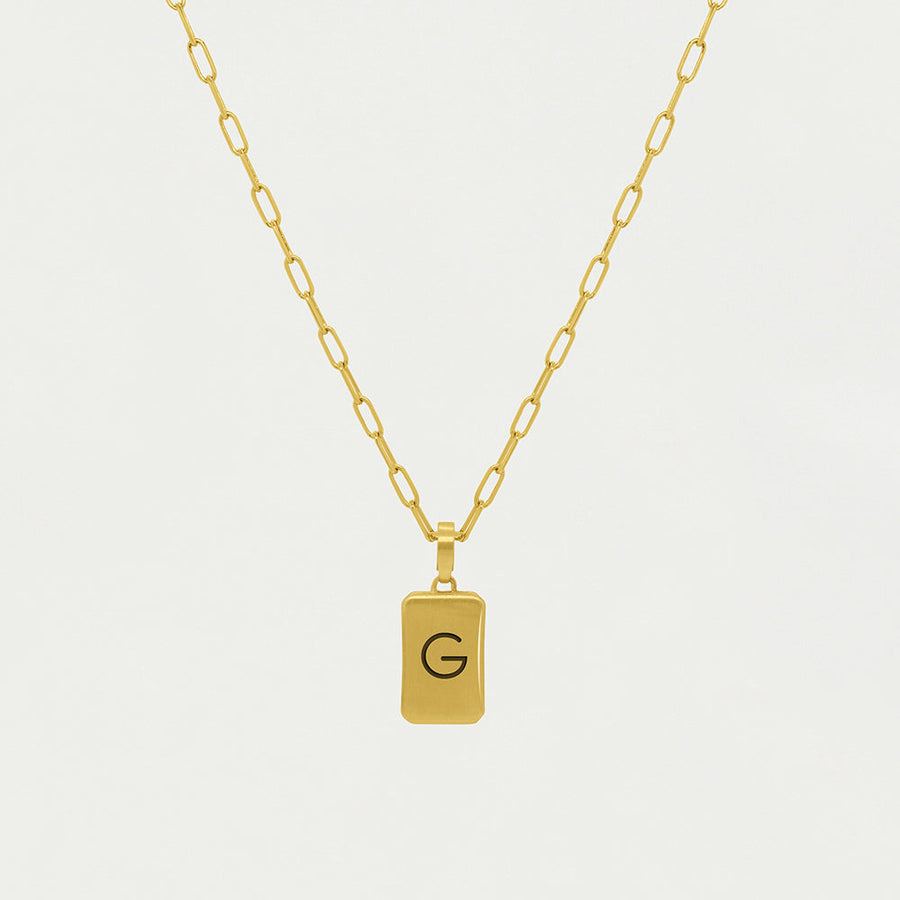 Alphabet V Necklace in Brass with Gold finish